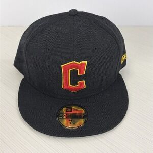New Era 59Fifty Cleveland Guardians Hemp Black/Red/Yellow Colorpack Hat Cap NEW